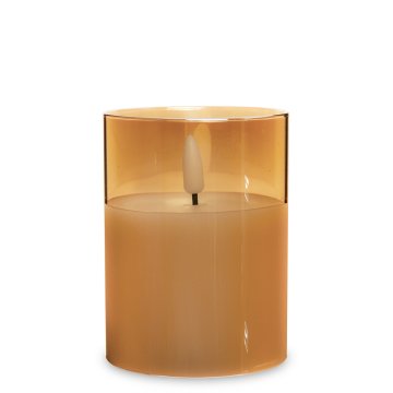 LED sveča s časovnikom, zlata, 9x7,5x7,5 cm