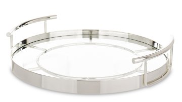 Dekorativni pladenj Glamour Trays srebrn, prozoren 5x26x25