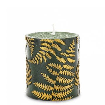 Sveča Fern Cylinder Majhna Zelena Šampanjsko Kremna 8x7x7