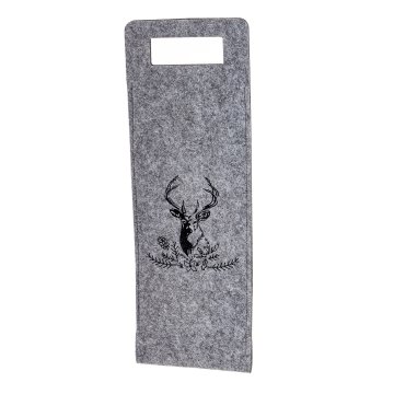 Siva darilna vrečka iz filca 40x14,5x0,5 cm