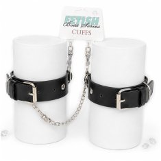 Boss Series Klasične črne lisice BDSM s kovinsko verigo Fetish B-Series