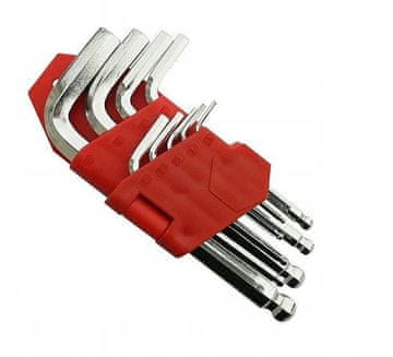 Carcommerce Sferični imbus ključi 130 mm, 9 kosov
