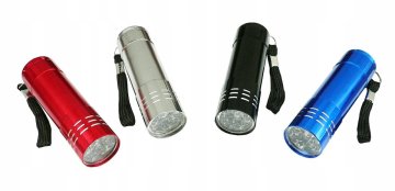 Carcommerce LED avtomobilska svetilka z 9 diodami za avtomobile, aluminijasta, priročna, 3xAAA