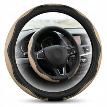 Carcommerce Univerzalna prevleka za volan avtomobila, bež, 37-39 cm