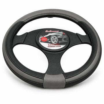 Carcommerce Prevleka za volan, eko usnje, siva, univerzalna, 37-39 cm