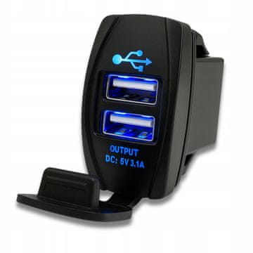 Carcommerce Avtomobilski polnilnik USB vtičnica 5V 3.1A hermetična 12V 24V za avtomobile