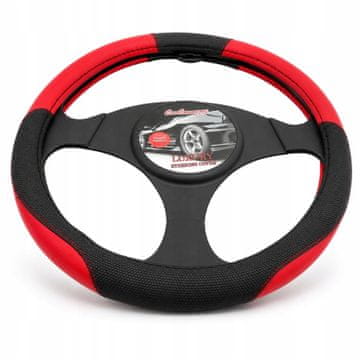 Carcommerce Prevleka za volan, avtomobilska prevleka, 37-39 cm, rdeče eko usnje