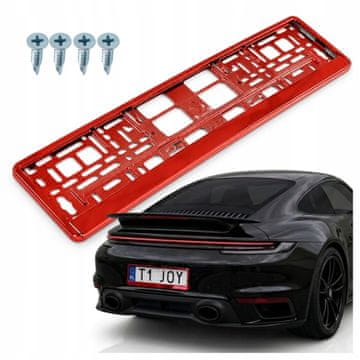 Carcommerce Okvir rdeče registrske tablice + vijaki