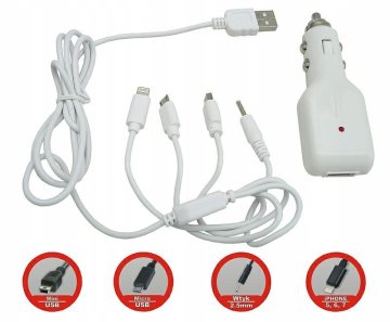 Carcommerce Univerzalni avtomobilski polnilnik USB-C za iPhone z mikro USB-jem 12V/24V