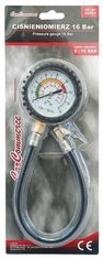 Carcommerce Avtomobilski manometer 16 barov z dolgo cevjo za avto, kolo, motorno kolo