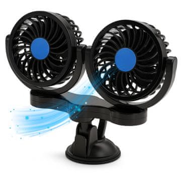 Carcommerce Avtomobilski ventilator 24V dvojni rotacijski nastavljiv oscilacijski