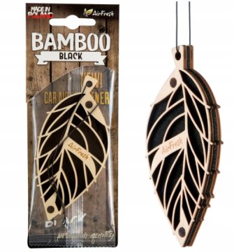 Carcommerce Osvežilec zraka za avto Black Ice, obesek iz listov Bamboo Premium