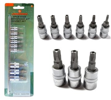 Jonnesway KOMPLET KLJUČEV TORX PLUS S 5 KONICAMI IN LUKNJAMI, 9 DELNI,