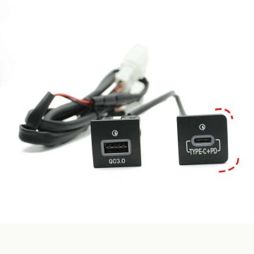 KJB Vgradni avtomobilski USB polnilnik 12/24 V, USB-A in USB-C PD
