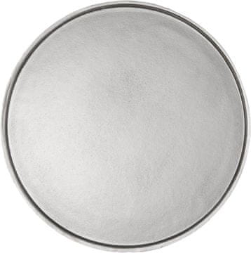 Okrogel servirni pladenj vintage srebrn premer 37,5 cm višina 1,7 cm iz visokokakovostne smole z delci lesa za serviranje in dekoracijo interjerja ter organizacijo drobnih predmetov, lahek, stabilen