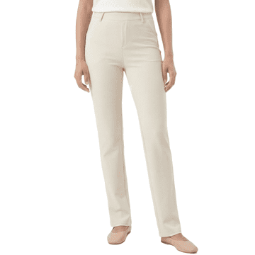 Ženske elegantne hlače Slim Fit z visokim pasom, elastične, udobne casual hlače za visoke ženske, 75% najlon 25% elastan, dihljive, hitro sušeče, 4 žepi, poslovno casual, bež, velikost L