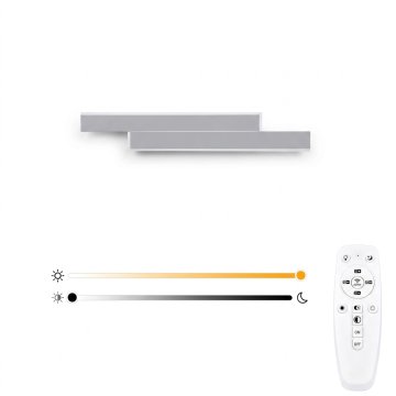 LED stenska svetilka 15 W bela zatemnilna z daljinskim upravljalnikom – nastavljiva svetlost 10–100 % in barva od tople 3000 K do hladne 6000 K, akrilna kupola, za spalnico ali pisarno
