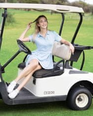 Ženska športna obleka za tenis s kratkimi hlačami 2 v 1 za golf, fitnes, kroj A-line, visoko elastična tehnična tkanina, vgrajene kratke hlače z 2 žepoma, kratek rokav, modra, XL
