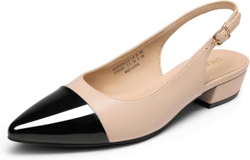 Ženski elegantni čevlji s peto 10 cm, udobni, bež, velikost 40.5 EU – zaprta konica, trak s sponko okoli gležnja, gumast podplat proti drsenju, mehak vložek, za pisarno, poroke in zmenke