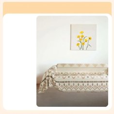 Prevleka za kavč obojestranska proti zdrsu iz mehke šenil tkanine 180 x 230 cm bela za dvosedežne kavče, fotelje in posteljo, zaščita pred živalsko dlako in madeži, pralna v pralnem stroju