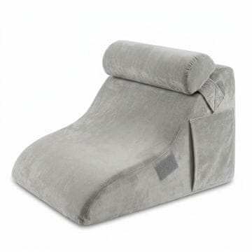 Ergonomska ortopedska bralna blazina klin s peno z spominom, siva, mehka, opora za hrbet, ledveni del, vrat in noge, odstranljiva prevleka za pranje v pralnem stroju, 100% poliester, Oeko-Tex