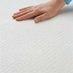 Nakladka za vzmetnico Visco topper iz viskoelastične pene 180x200x5 cm bela mehka z elastičnimi kotnimi trakovi in protidrsno spodnjo plastjo ter odstranljivo prevleko za pranje do 40°C