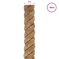 Vidaxl Vrv iz jute 100 m dolžina 8 mm debelina