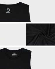 Moška majica brez rokavov tank top komplet 2 kosa za trening črna siva velikost S, 92% poliester 8% elastan, hitro sušeča žakardna mrežasta tkanina, muscle fit kroj, stranski zarezi