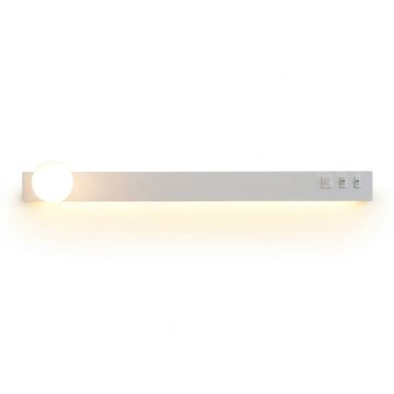 LED stenska svetilka 100 cm z bralno lučko in vrati USB bela 21 W 2200 lm 3000 K 4000 K 6000 K za spalnico dnevno sobo ali pisarno 8-9 m² dve neodvisni stikali montažni pribor v kompletu