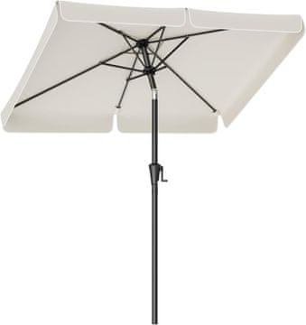 Songmics Balkonski senčnik SONGMICS pravokotni 200 x 150 cm UPF 50+ UV zaščita nagib 30° poliester 180 g/m² jeklena konstrukcija prašno barvana 6 reber velcro trak za balkon terasa vrt bež