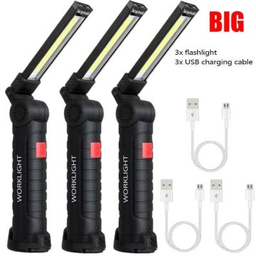 KJB Polnilne COB delovne svetilke USB, izvedba W52 Big, 3 kosi