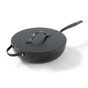 BE Living Wok ponev z pokrovom Essential Black 30 cm