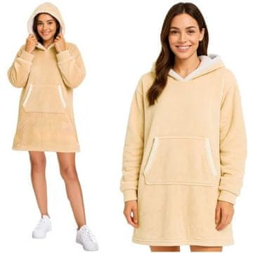 Ruhhy Hoodie odeja z rokavi XXL - Bež