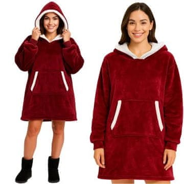 Ruhhy Hoodie odeja z rokavi XXL - Rdeča