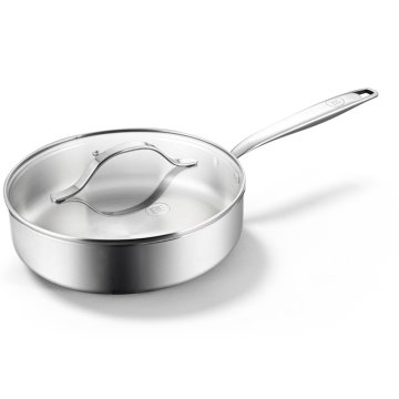 BE Living Globoka ponev s pokrovom Stainless Steel 24 cm nerjavno jeklo