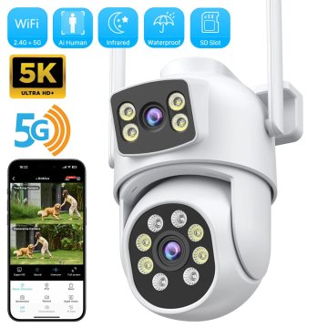 KJB Zunanja Wi-Fi PTZ kamera z dvema objektivoma, 10 MP, 128 GB, EU