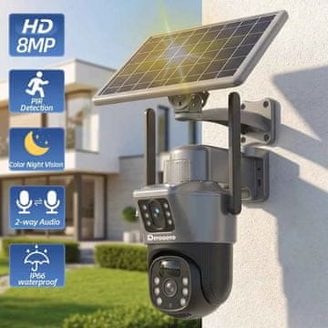 KJB Solarna Wi-Fi PTZ kamera z dvema objektivoma, 8 MP, brez kartice