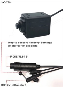 KJB Mini žična IP kamera, senzor IMX415, 30 sn./s, 2,8 mm, PoE