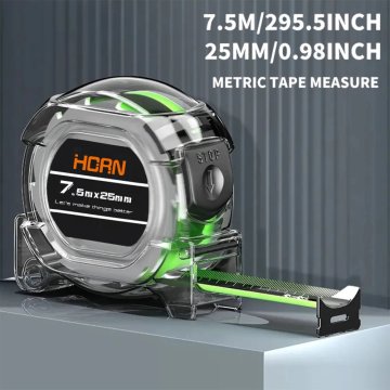 KJB Samozaporni tračni meter s fluorescentno obojestransko skalo, 7,5 m × 25 mm
