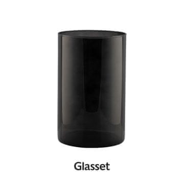 Grafitna steklena vaza Glasset Luca Smoky V21 cm