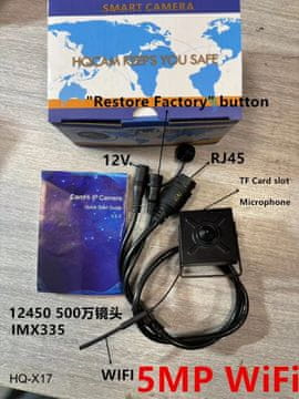 KJB Notranja Wi-Fi IP kamera z zvokom in režo microSD, 2 MP, IMX335