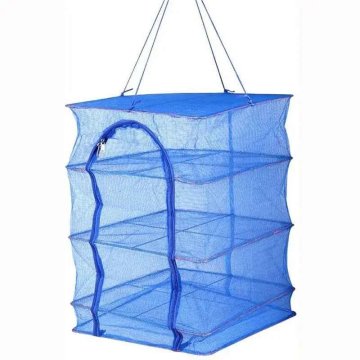 KJB Viseče mrežaste sušilne police s štirimi nivoji, 35 × 35 × 65 cm, 3 modre