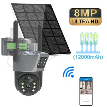 KJB Solarna Wi-Fi PTZ kamera z dvema lečama, 8 MP, brez kartice