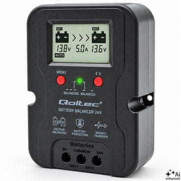 slomart Qoltec balanser napetosti 24V za akumulatorje 2x12V, 5A (AGM, GEL, LiFePO4)