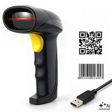 slomart Qoltec čitalnik črtnih kod 1D/2D (QR, EAN), USB