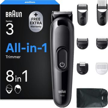 BRAUN Braun All-in-One Series 3 Multigroom AIO3535n, 8-v-1, črn