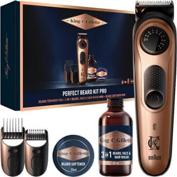 C+ King C. Gillette Barttrimmer Pro darilni set, baker