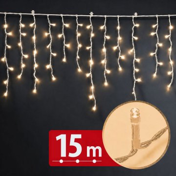 PHENOM LED veriga - zavesa 15m toplo bela 600 LED 100-240V