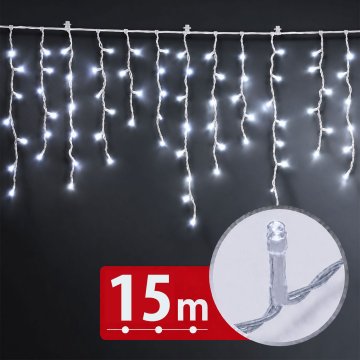 PHENOM LED veriga - zavesa 15m hladno bela 600 LED 100-240V