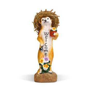 GARDEN OF EDEN Solarna svetilka surikata "dobrodošli" toplo bela svetloba 30cm